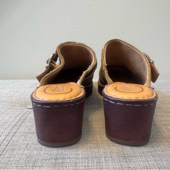 Børn Women's Tan Leather Mules with Braided Strap Size 9 - Picture 4 of 8